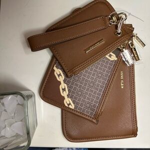 Anne Klein Tan and Gold Wristlet Collection